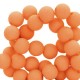 Acrylic beads 4mm round Matt Coral orange